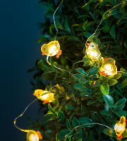 LED sveteľná reťaz - kuriatko - 2 m - 20 LED  - 2 x AA