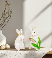 Veľkonočná dekorácia - zajačik - 2 druhy - 7,5 x 7,2 x 14,5 cm