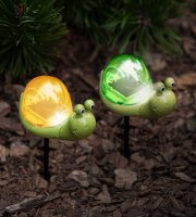 Zapichovacia solárna lampa - slimák - biela LED - 10 x 6 x 15 cm 