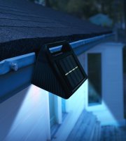 Solárne svetlo na odkvap - 6 studených bielych SMD LED - čierne