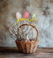 Veľkonočná dekorácia - sada vajíčok - zapichovateľné - 6 druhov - 4 cm - 6 ks / balenie