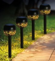 Zapichovacia solárna lampa - 1 teplých bielych LED - 8 x 8 x 38 cm