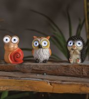 Solárne zvieracie figúrky - 3 druhy - 2 biele LED - 8,5 cm 