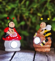 Solárne zvieracie figúrky - 2 druhy - 1 biela LED - 8,5 x 8 x 15 cm