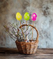 Veľkonočná dekorácia - sada vajíčok - zapichovacie - 6 druhov - 4 cm