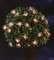 Solárna sveteľná reťaz - kvet - 2,4 m - 25  teplých bielych LED