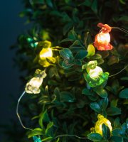 LED sveteľná reťaz - zajačik - 2 m - 20 LED - 2 x AA