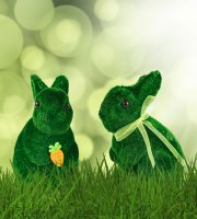 Veľkonočná dekorácia - zajac - 2 druhy - 15 cm - zelená