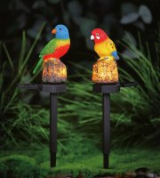 Zapichovacia solárna dekorácia - papagáj - 1 teplá biela LED - 8 x 60 x 41 cm