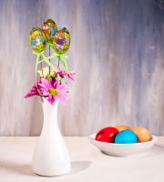 Veľkonočná dekorácia - sada vajíčok - zapichovateľné - 21 cm - 6 ks / balenie