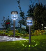 Zapichovacia solárna lampa - 1 biela LED - 7,5 x 7,5 x 40 cm