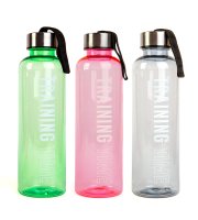 Športová fľaša - plastová, priehľadná - 550 ml - v 3 farbách
