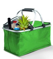 Termo skladací nákupný kôš - 49 x 28 x 25 cm - 21 L - zelený