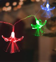 LED sveteľná reťaz - kvety - 20 LED - 2,85 metrov - farebná - 2 x AA