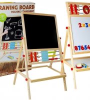 Drevená tabula na kreslenie, magnetická tabula - hodiny, čísla