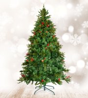 Umelý stromček - 210 cm - PE / PVC - s červenými bobuľami