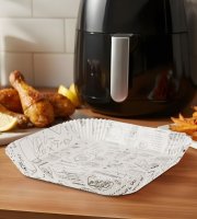 Papier na pečenie do Air fryer - pre varenie bez oleja - vzorovaný, štvorec - 23 cm - 50 ks / baleni
