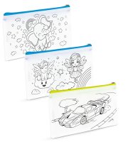 Vyfarbovateľný peračník – so 4 fixkami – 21 x 12 cm – 3 druhy