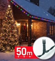 Svetelná reťaz - 50 m - farebná - 1000 LED - 220-240V - 9W - zelený kábel