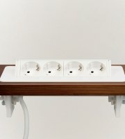 Skrytá zásuvka – 4-násobná – Výklopné prevedenie – biela