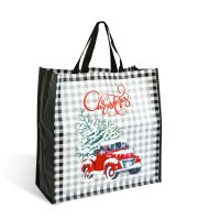 Vianočná darčeková taška – čierna – 45 x 44 x 19 cm