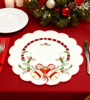 Vianočný obrus - vyšívaný - 29 cm - 3 druhy
