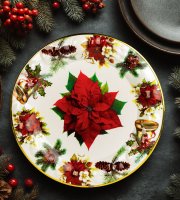 Vianočný tanier – plastový – vianočná hviezda – 37,5 cm