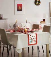 Vianočná dekorácia - stolový behúň - škriatok - 183 x 33 cm