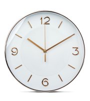 Nástenné hodiny - 25 cm - plast, sklo - 1 x AA - biele
