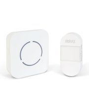 Digitálny bezbatériový a bezdrôtový zvonček – Kinetický – biely – modrá LED