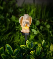 Solárny anjelik – s motýľ – 1 teplá biela LED – živica – 42 x 11 x 6,5 cm