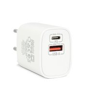 Sieťový adaptér USB + Type-C PD20W rýchle nabíjanie - biely