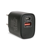 Sieťový adaptér USB + Type-C PD20W rýchle nabíjanie - čierny