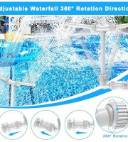 2 v 1-nastaviteľná fontána do bazéna s 360° rotáciou a 350° nakláňaním