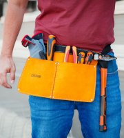 Kožený opasok na náradie – 35 x 20 cm – 2 vrecká