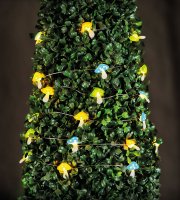 Solárna LED svetelná reťaz – huby – 2,4 m – 25 LED – teplá biela