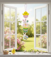 Veľkonočná závesná dekorácia - trblietavá penová doska - 60 cm - 4 dielna