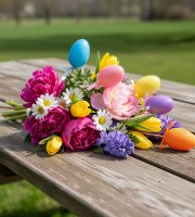 Veľkonočná dekorácia – vajíčko na paličke – 23 cm – 5 ks