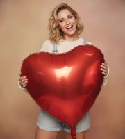 Obrovský balón - červené srdce - fólia - 79 cm