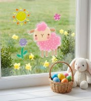 Veľkonočná dekorácia – gélová okenná dekorácia – 19 x 19 cm – viacero druhov