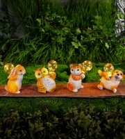 Solárne zvieracie figúrky – 4 druhy – 5× teplá biela LED – 15 cm