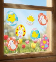 Veľkonočná okenná nálepka – trblietavé vajíčka – 43 x 30 cm