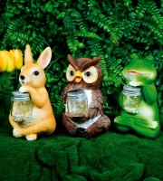 Solárne zvieracie figúrky – 3 druhy – 10 teplých bielych LED – 15 cm