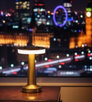 Stolová lampa - zlatá farba - nastaviteľná farebná teplota, jas - akumulátorová - USB