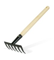 Záhradné náradie - hrable - 50 cm - s drevenou rukoväťou