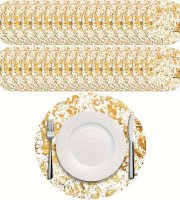 12-dielna sada jednorazových zlatých stolových podložiek