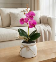 Umelá rastlinná dekorácia - orchidea - 3 druhy - 32,5 cm