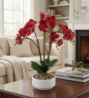 Umelá rastlinná dekorácia - orchidea - 5 druhov - 56 cm