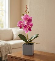 Umelá rastlinná dekorácia - orchidea - 3 druhy - 29,5 cm