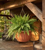 Závesný plastový kvetináč s retiazkou - terakota - 30 x 18 cm